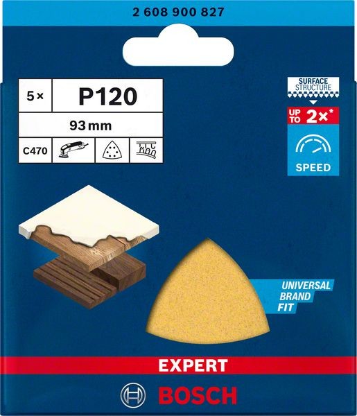 Bosch Professional Expert C470 Schleifpapier für Deltaschleifer, 93 mm, G 120, 5 Stück (2608900827)