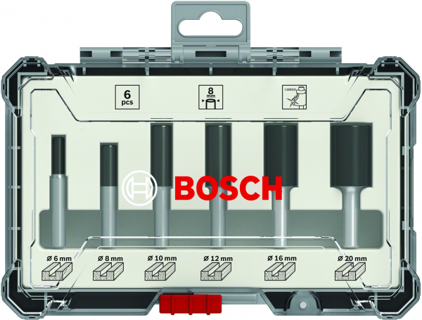 Bosch Professional 6 tlg Nutfräser Set 8mm Schaft (2607017466)
