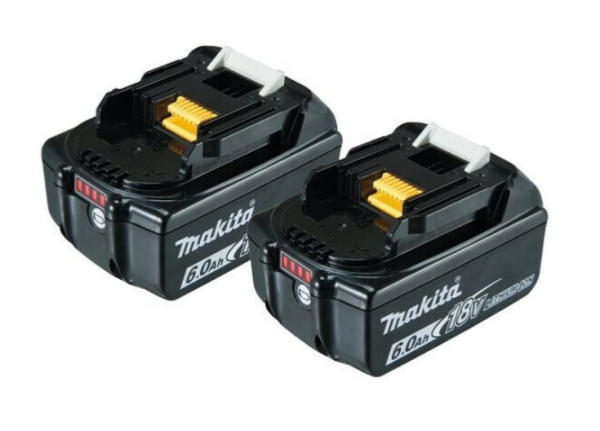 Makita Akku-Set: 2x BL1860B, 18V, 6,0Ah (197428-4)