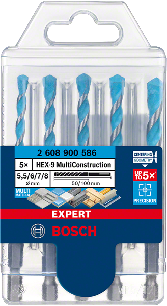 Bosch Professional HEX-9 MC Bohrer-Set, 5tlg 5.5/6/7/8 EXP (2608900586)
