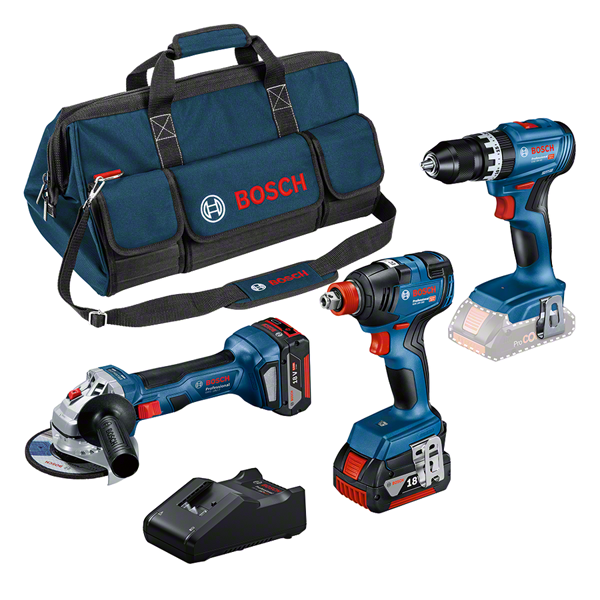 Bosch Professional 18V Profi Set (GSB,GDX,GWS,2x5.0Ah) (0615990N31)