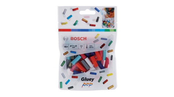 Bosch DIY Klebestick POP 20x7mm, für Gluey, Gluepen, 70 Stck. (2608002011)