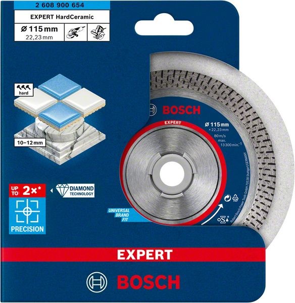 Bosch Professional Expert HardCeramic Diamanttrennscheiben, 115 x 22,23 x 1,4 x 10 mm (2608900654)