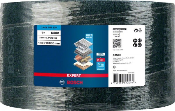 Bosch Professional Expert N880 Vliesrolle zum Handschleifen, 150 mm x 10 m, Mehrzweck (2608901239)