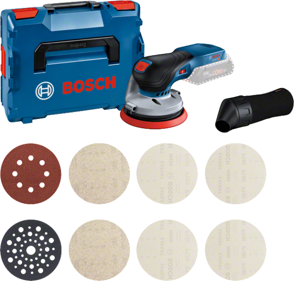 Bosch Professional GEX 18V-125 (L) Akku-Exzenterschleifer + M480 Starter-Kit (0615A5004H)