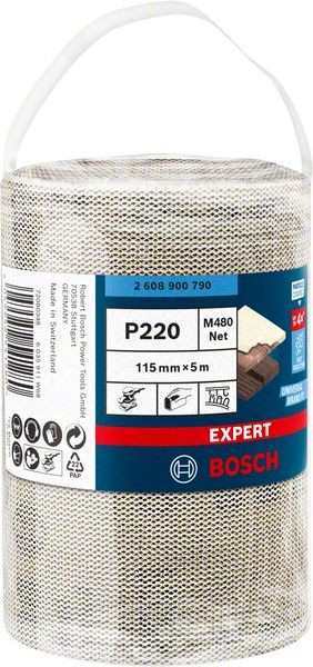 Bosch Professional Expert M480 Schleifnetzrolle, 115 mm, 5 m, G 220 (2608900790)