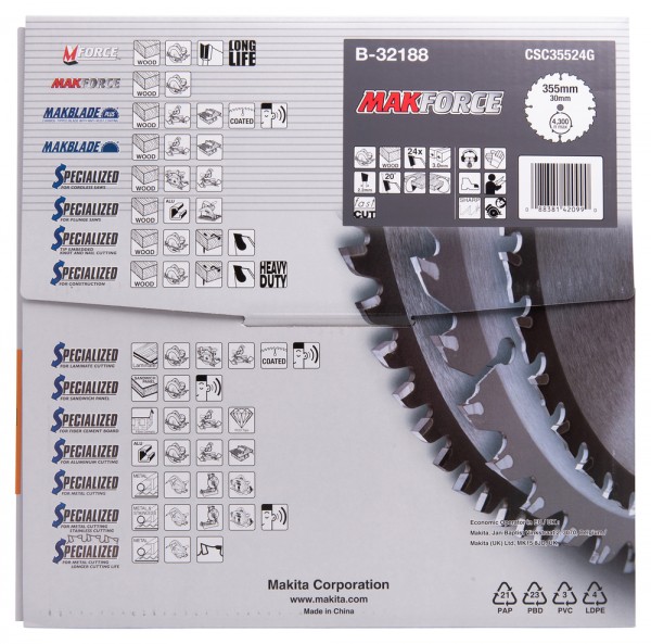 Makita HM-Sägeblatt 355x30 mm 24 Zahn (B-32188)