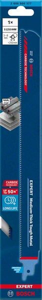 Bosch Professional Expert ‘Medium-Thick Tough Metal’ S 1255 HHM Säbelsägeblatt, 1 Stück (2608900377)