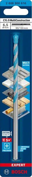 Bosch Professional Expert CYL-9 MultiConstruction Bohrer, 6,5 x 90 x 150 mm, d 6,5 mm (2608900616)