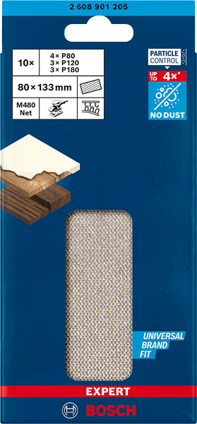 Bosch Professional Netz M480,80x133,80/120/180,10x EXPERT (2608901205)