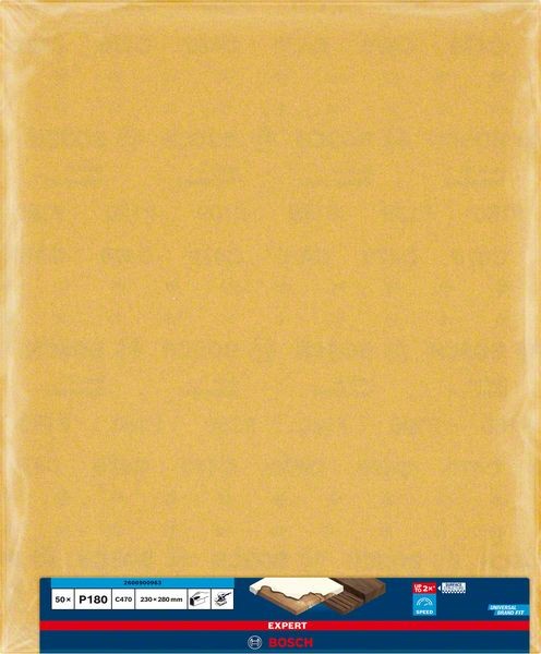 Bosch Professional Expert C470 Schleifpapier zum Handschleifen, 230 x 280 mm, G 180 (2608900963)