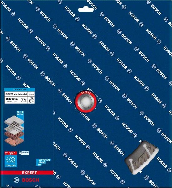 Bosch Professional Expert MultiMaterial Diamanttrennscheiben, 300 x 20/25,40 x 3 x 15 mm (2608900665)