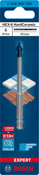 Bosch Professional HEX-9 HardCer Bohrer, 6x90mm EXPERT (2608900590)