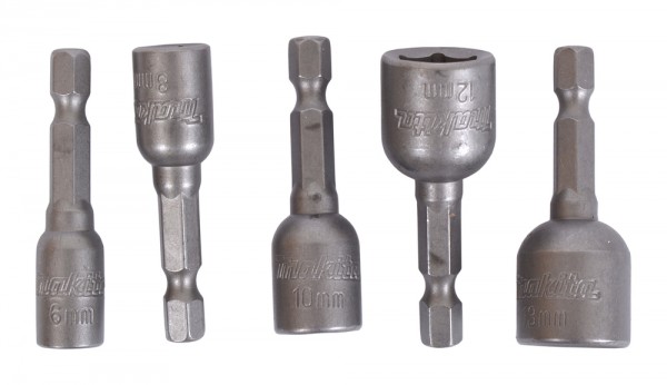 Makita 5 tlg. Stecknussset 1/4" Sechskant: SW6, 8, 10, 12, 13mm (B-39154)