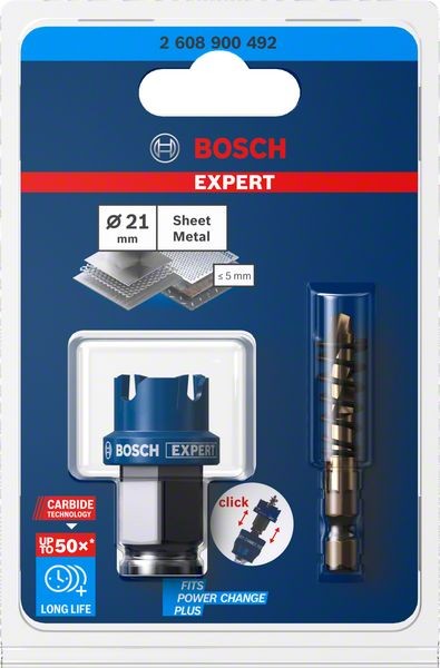 Bosch Professional Expert Sheet Metal Lochsäge, 21 x 40 mm (2608900492)