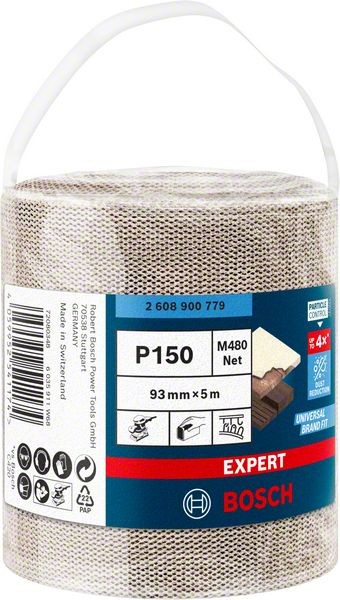 Bosch Professional Expert M480 Schleifnetzrolle, 93 mm, 5 m, G 150 (2608900779)