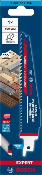 Bosch Professional Expert ‘Wood with Metal Demolition’ S 967 XHM Säbelsägeblatt, 1 Stück (2608900396)