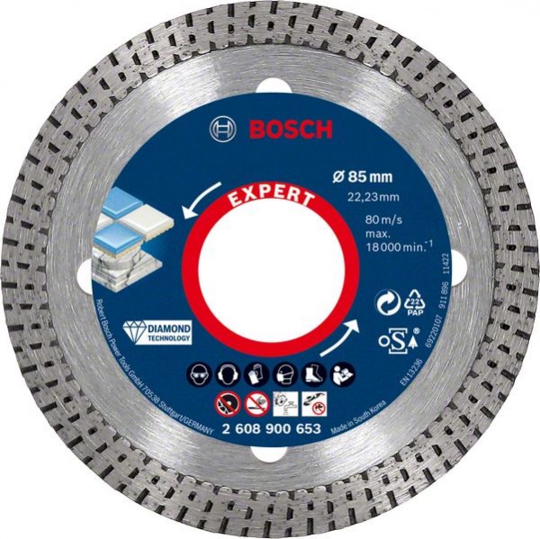 Bosch Professional Expert HardCeramic Diamanttrennscheiben, 85 x 22.23 x 1,6 x 7 mm (2608900653)