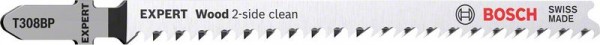 Bosch Professional Expert ‘Wood 2-side clean’ T 308 BP Stichsägeblatt, 5 Stück (2608900558)