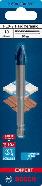 Bosch Professional Expert HEX-9 HardCeramic Bohrer, 10 x 90 mm (2608900593)