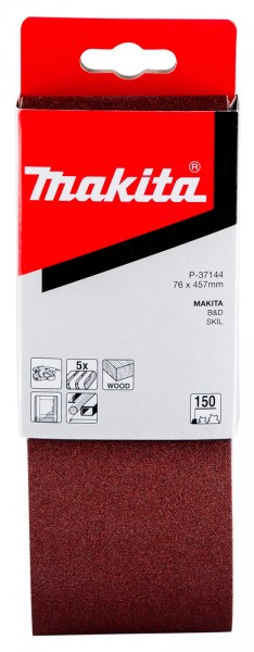 Makita Gewebeschleifband 76 x 457mm für 9910/9911, K150, 5 Stck. (P-37144)