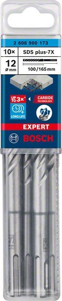 Bosch Professional Expert SDS plus-7X Hammerbohrer, 12 x 100 x 165 mm, 10-tlg. (2608900173)