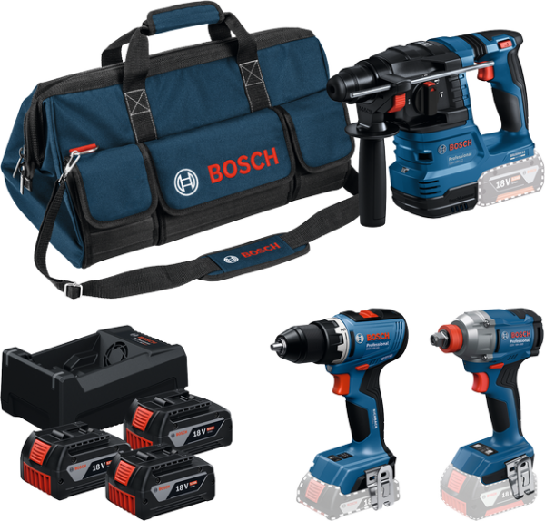 Bosch Professional 18V Profi-Set (GSR,GDX,GBH,3xGBA,GAL; C) (0615A50093)