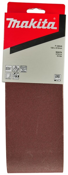 Makita Gewebeschleifband 100 x 610mm für 9924DB/9403/9404, K240, 5 Stck. (P-36946)