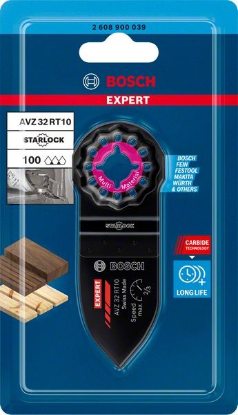 Bosch Professional Expert Sanding Finger Fine AVZ 32 RT10 Schleifplatte für Multifunktionswerkzeuge, 32 x 50 mm (2608900039)