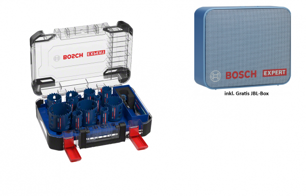 Bosch Lochsägen-Set 14tlg. EXPERT inkl. JBL Bluetooth-Lautsprecher (061599765X)