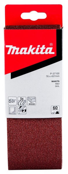 Makita Gewebeschleifband 76 x 457mm für 9910/9911, K60, 5 Stck. (P-37100)