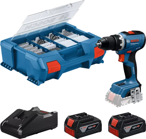 Bosch Professional GSR 18V-65 (CC) Akku-Bohrschrauber (2xPC4,0Ah, 82AC, LC) (06019N3207)