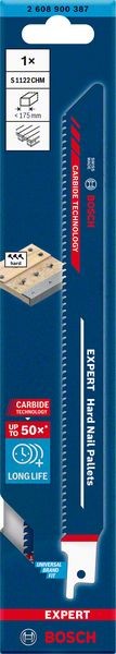 Bosch Professional Expert ‘Hard Nail Pallets’ S 1122 CHM Säbelsägeblatt, 1 Stück (2608900387)