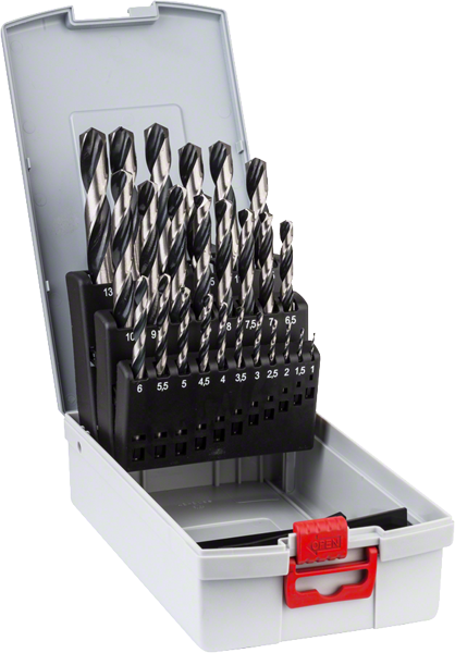 Bosch Professional Pro Box 25 tlg. Spiralbohrer-Set HSS PointTeQ, 1,0–13,0 (2608577352)