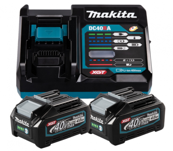 Makita Akku Set: 2x BL4040 + DC40RA (191L77-9)