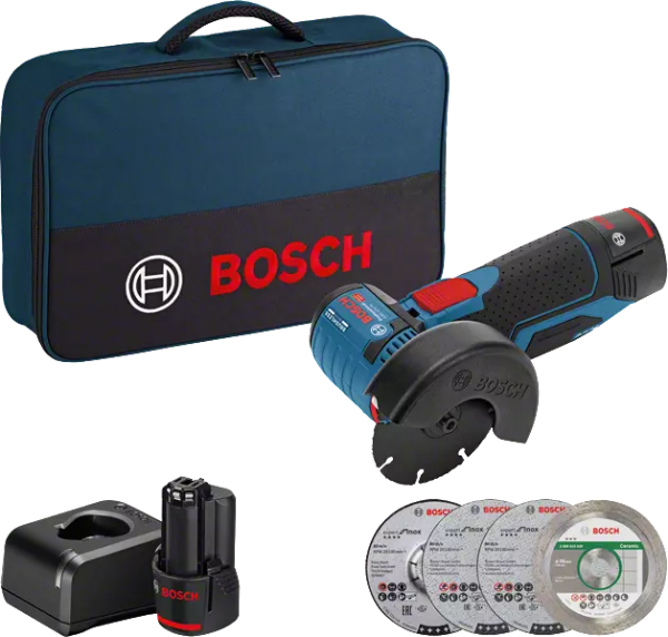Bosch Professional GWS 12V-76 (CC) Akku-Winkelschleifer (2x2.0 Ah)(06019F200C)