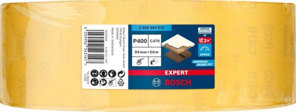 Bosch Professional Expert C470 Schleifpapierrolle zum Handschleifen, 93 mm x 50 m, G 400 (2608900976)