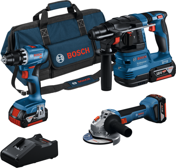 Bosch Professional Combi-Set 18VKit:GSR+GWS+GBH+3x4.0Ah+GAL (0615A5007L)