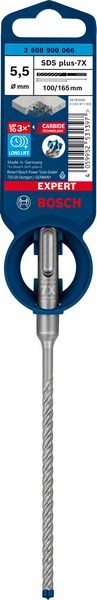 Bosch Professional Expert SDS plus-7X Hammerbohrer, 5,5 x 100 x 165 mm (2608900066)