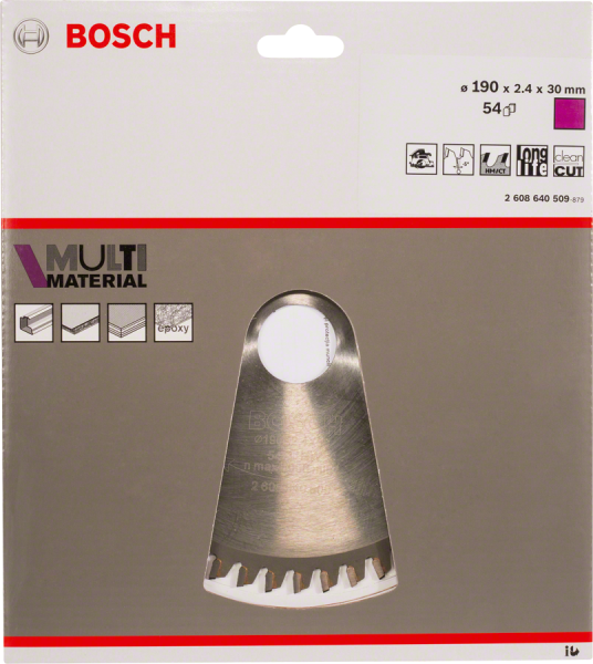 Bosch Professional Kreissägeblatt MM MU H 190x30-54 (2608640509)