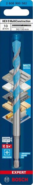 Bosch Professional Expert HEX-9 MultiConstruction Bohrer, 10 x 90 x 150 mm (2608900582)
