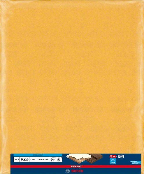 Bosch Professional Expert C470 Schleifpapier zum Handschleifen, 230 x 280 mm, G 220 (2608900964)