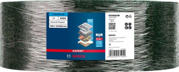 Bosch Professional Expert N880 Vliesrolle zum Handschleifen, 100 mm x 10 m, Allzweck (2608901225)