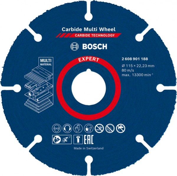 Bosch Professional Expert Carbide Multi Wheel Trennscheibe, 115 mm, 22,23 mm (2608901188)
