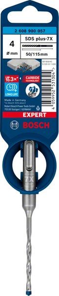 Bosch Professional Expert SDS plus-7X Hammerbohrer, 4 x 50 x 115 mm (2608900057)