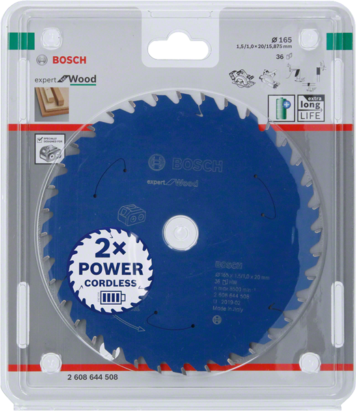 Bosch Professional Kreissägeblatt EX WO H 165x20x36 (2608644508)