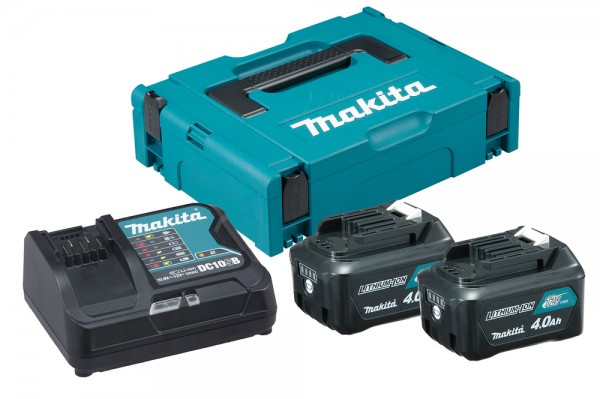 Makita CXT Akku-Set: 2x BL1041B + DC10SB in MakPac (197641-2)
