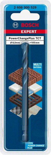 Bosch Professional Expert Power Change Plus Zentrierbohrer, TCT, 8,5 x 105 mm (2608900529)
