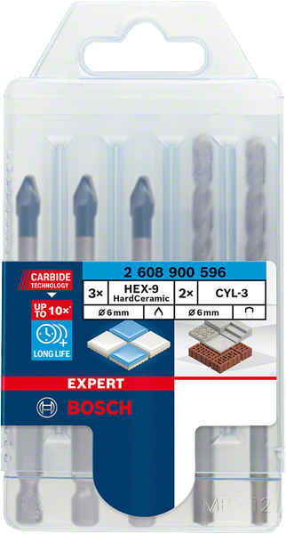 Bosch Professional HEX-9 HardCer Bohrer-Set 5tlg EXPERT (2608900596)