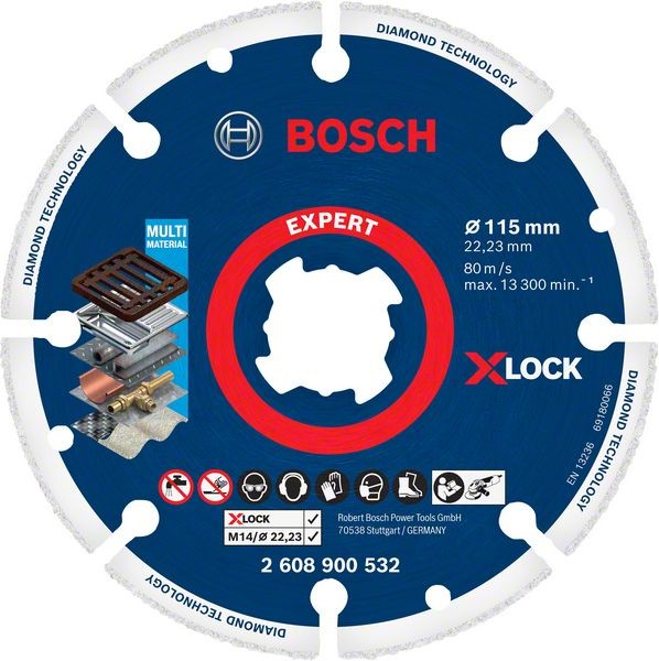 Bosch Professional Expert Diamond Metal Wheel X-LOCK Trennscheibe, 115 x 22,23 mm (2608900532)